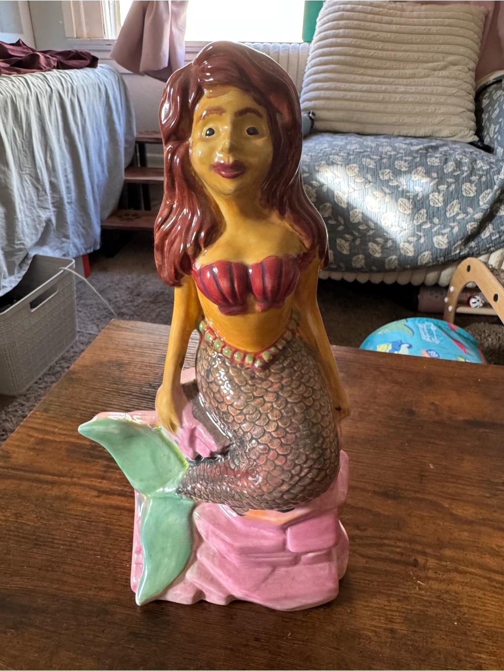 Ceramic Mermaid Figurine - Coin bank